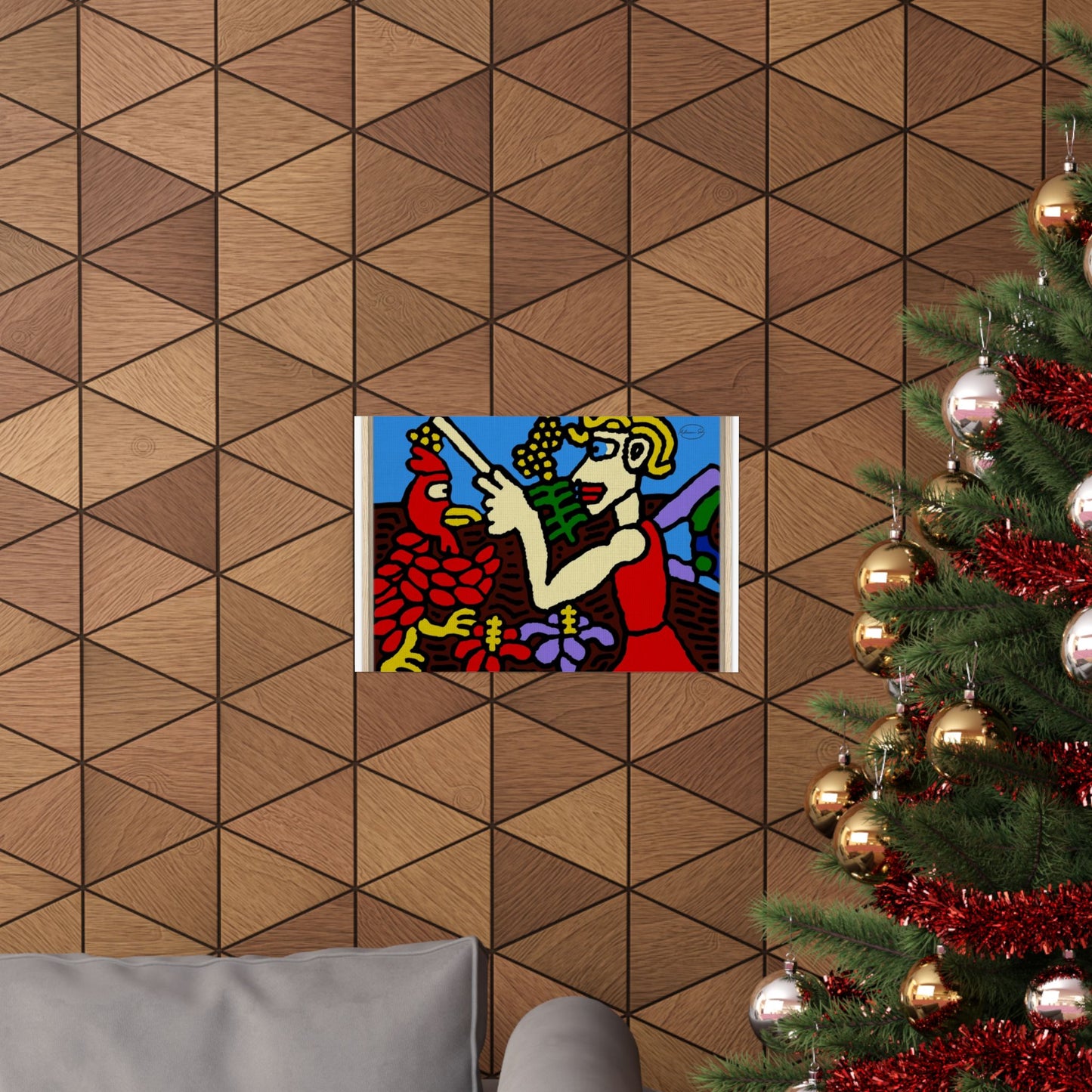 The hen gaining a blessing from a fairy Matte Poster Horizontal (Small)