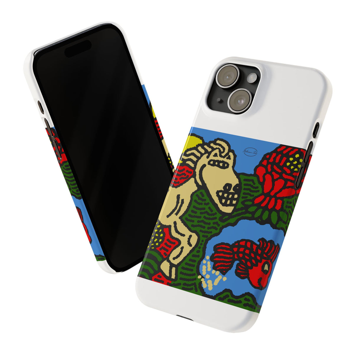 Galloping carefree through life Slim Phone Case