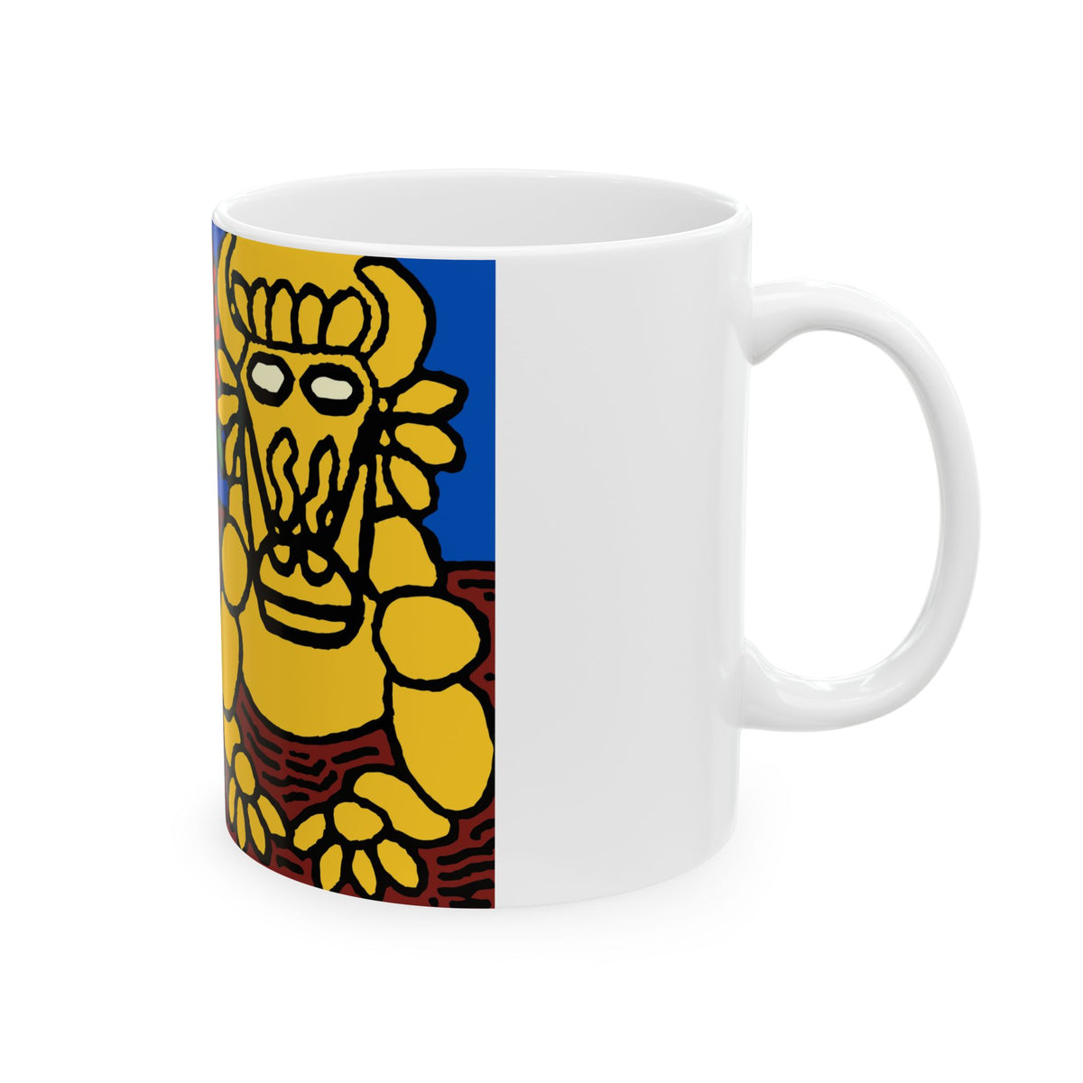 The warrior hailing the mighty golden dragon Ceramic Mug