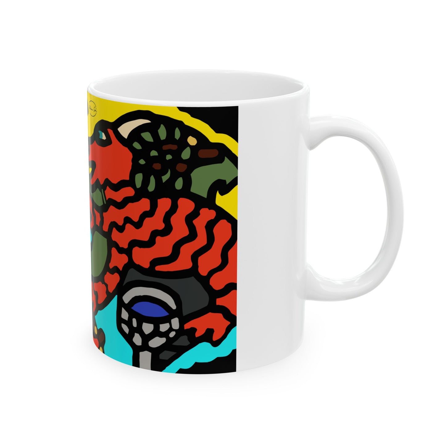 Two dragons enjoying a feast together Ceramic Mug