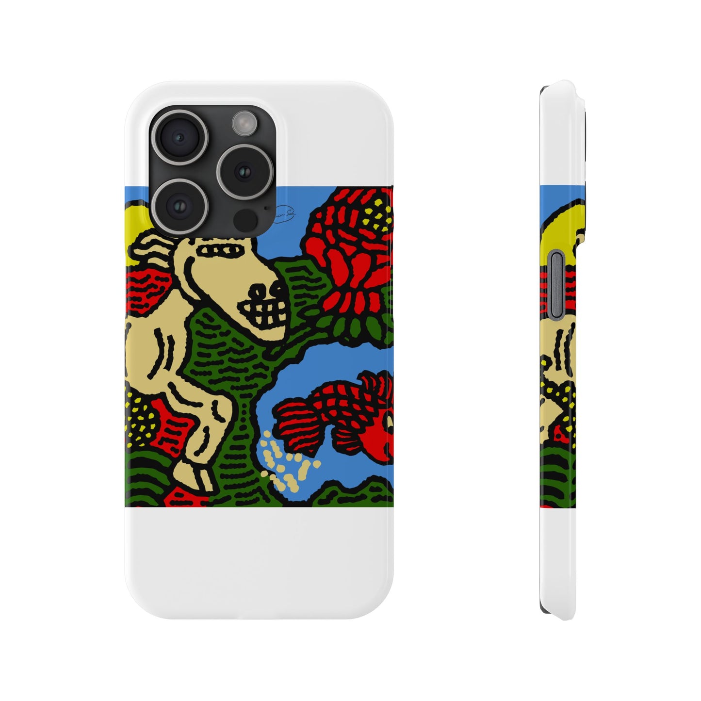 Galloping carefree through life Slim Phone Case