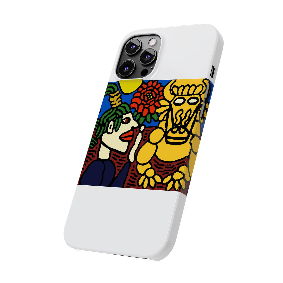 The warrior hailing the mighty golden dragon Slim Phone Case