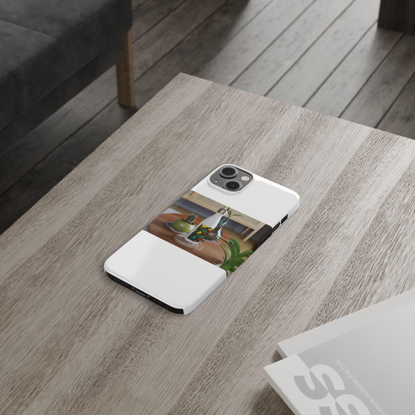 Two dragons enjoying a feast together Slim Phone Case