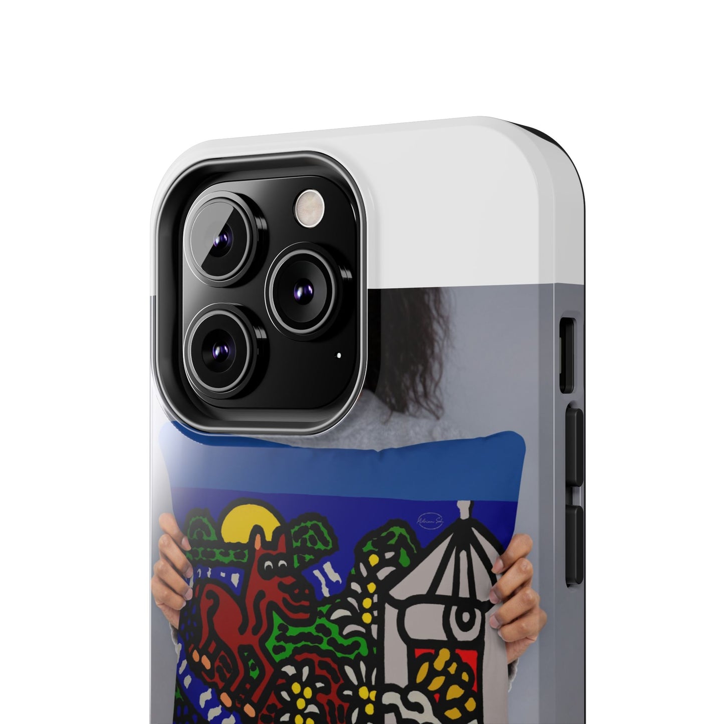 Bunny welcoming a friendly horse on his journey Tough Phone Case