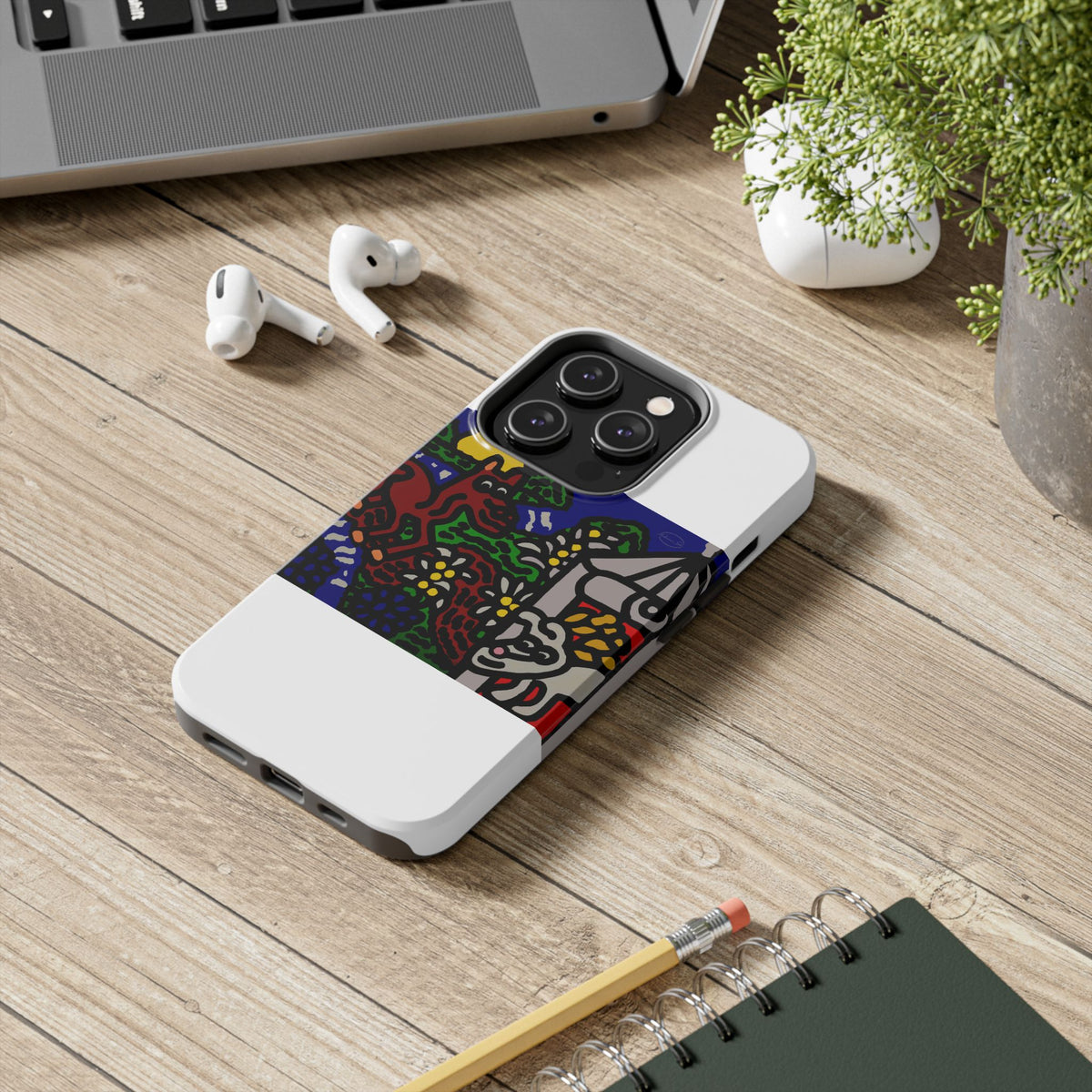 Bunny welcoming a friendly horse on his journey Tough Phone Case