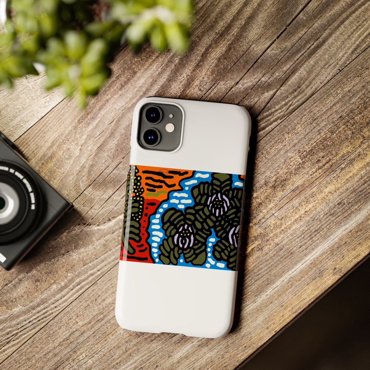The Sri Lankan water lilies meets the Australian wattle Slim Phone Case