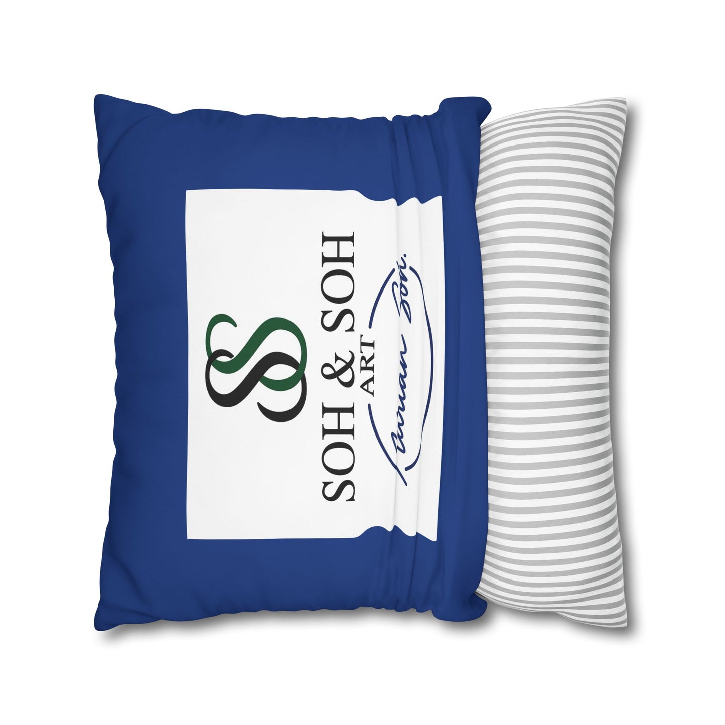 Colorful Folk Art Fox Throw Pillowcase — Square Poly Canvas Decorative Pillow Cover - Breaking through the surface of a lotus pond.