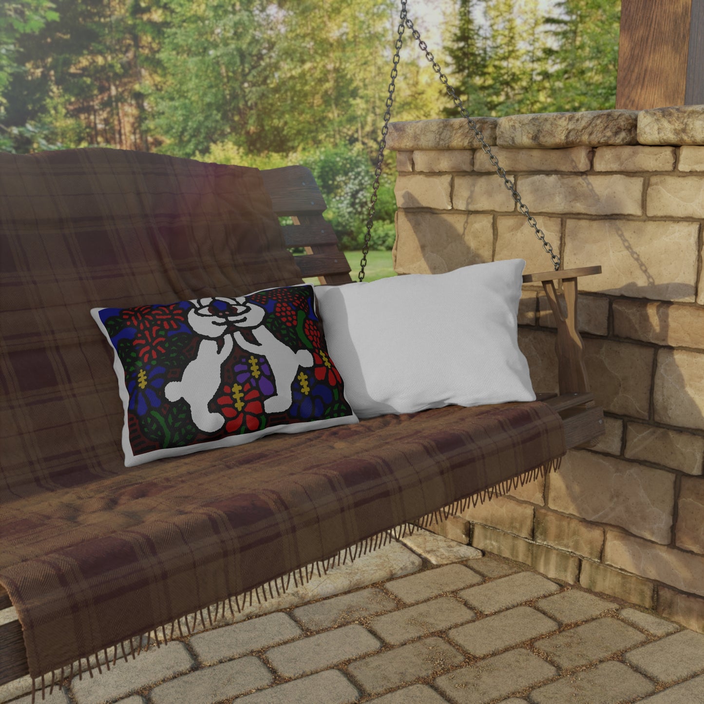 Bunnies in love — Outdoor Pillow