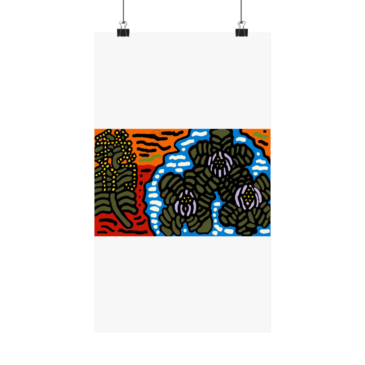 The Sri Lankan water lilies meets the Australian wattle Matte Poster Vertical (Large)