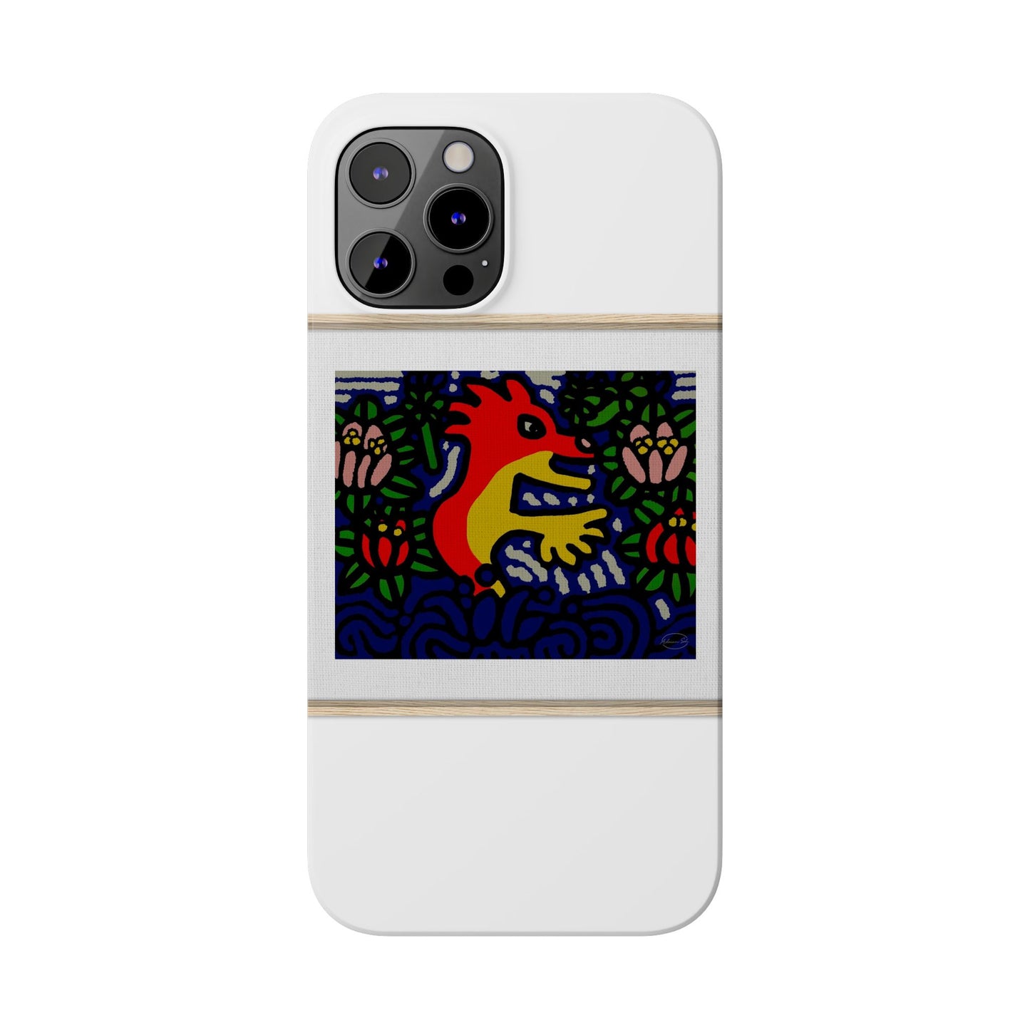 Breaking through the surface of a lotus pond Slim Phone Case