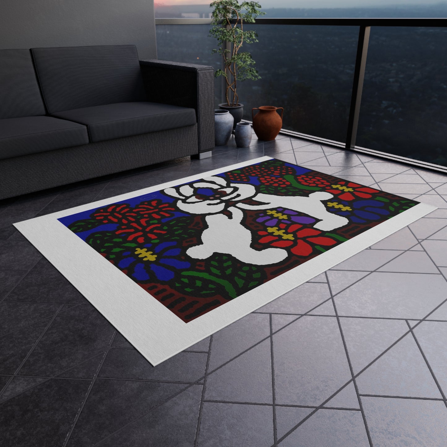 Bunnies in love — Outdoor Rug