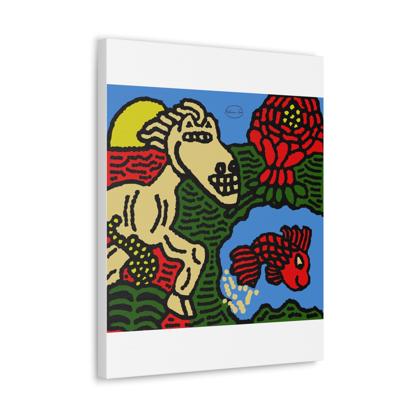 Galloping carefree through life Canvas (Large)