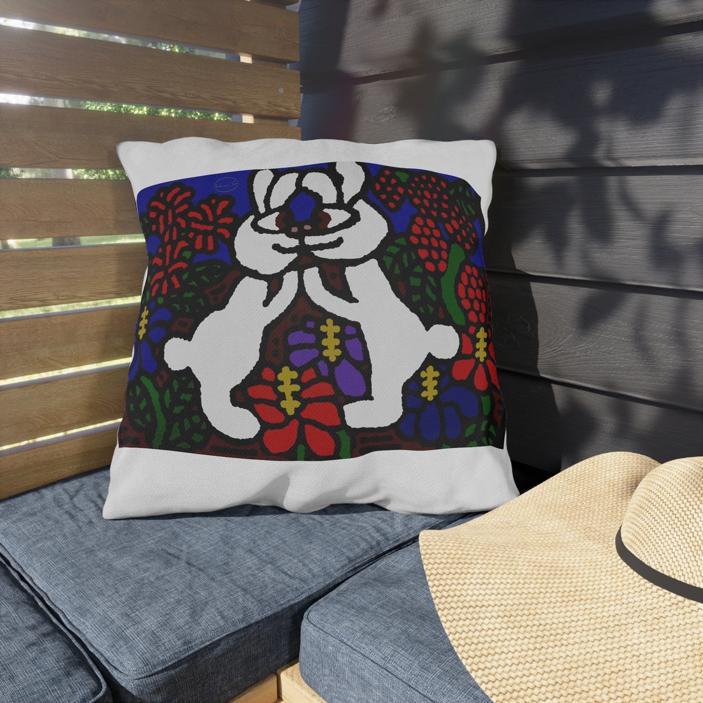Bunnies in love — Outdoor Pillow