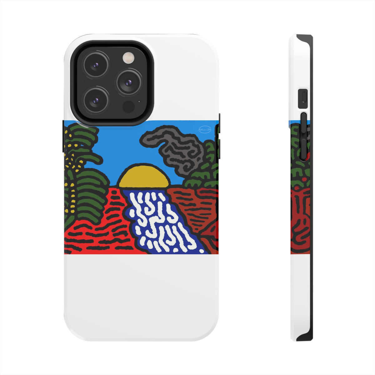 The river that joins the Australian wattle and Lebanese cedar tree in friendship Tough Phone Case
