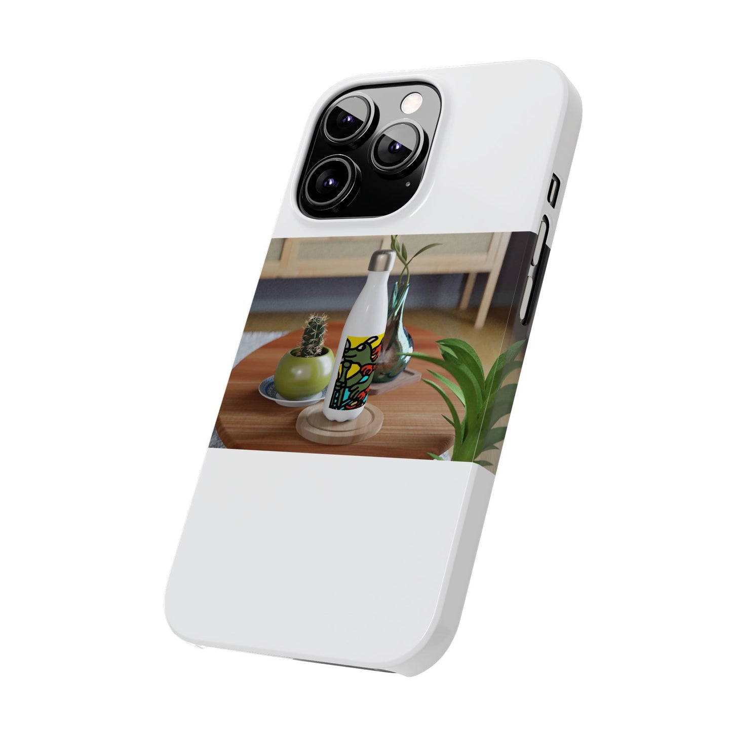 Two dragons enjoying a feast together Slim Phone Case