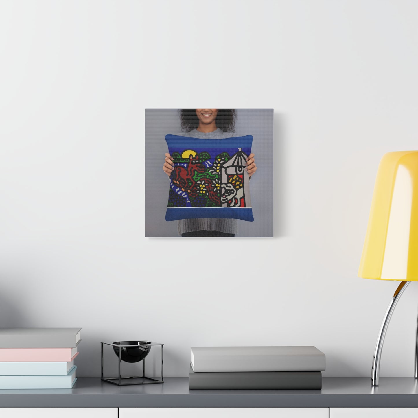 Bunny welcoming a friendly horse on his journey Canvas (Small)