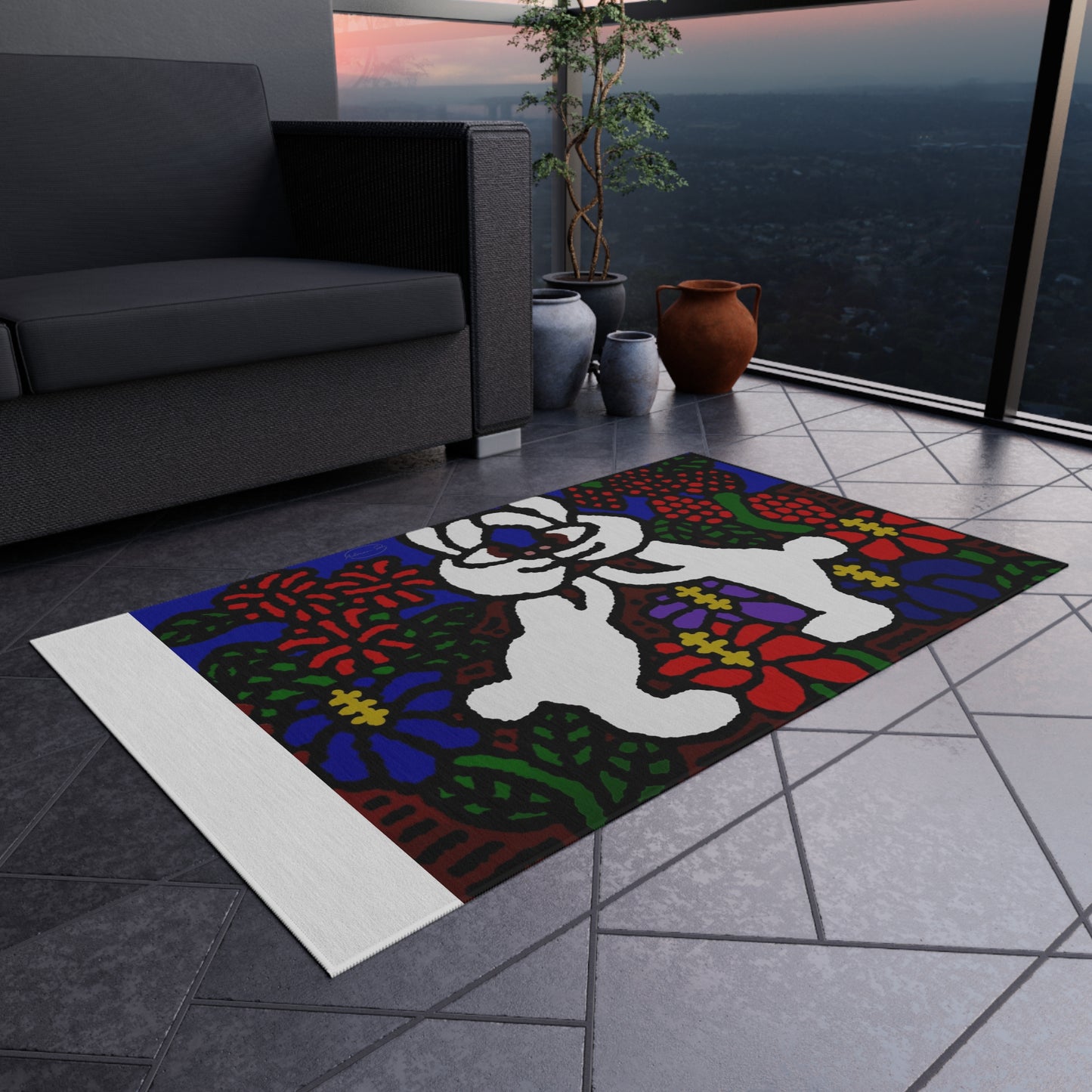 Bunnies in love — Outdoor Rug