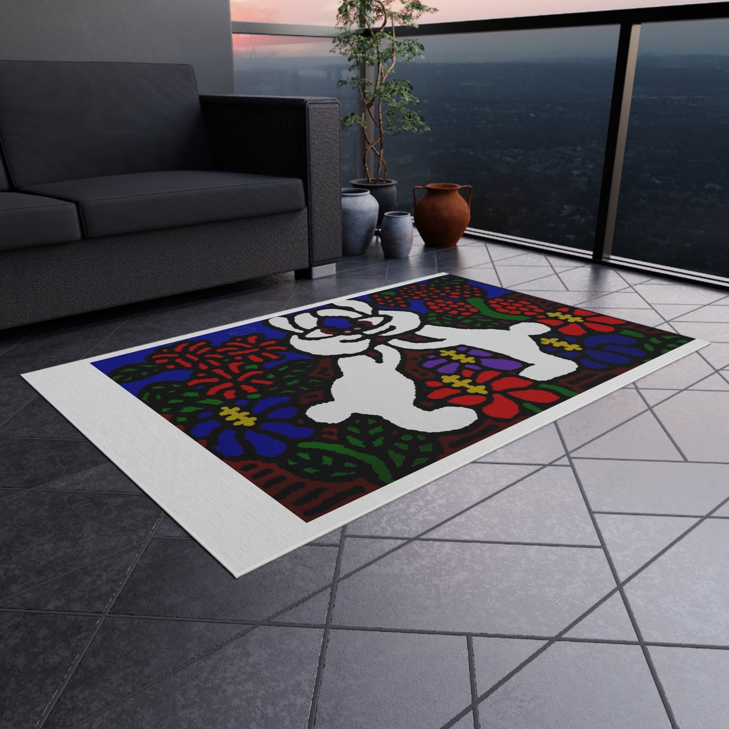 Bunnies in love — Outdoor Rug