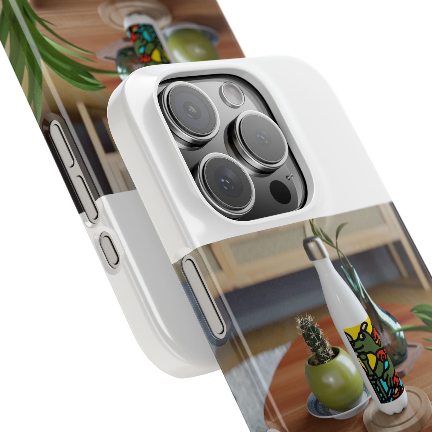 Two dragons enjoying a feast together Slim Phone Case