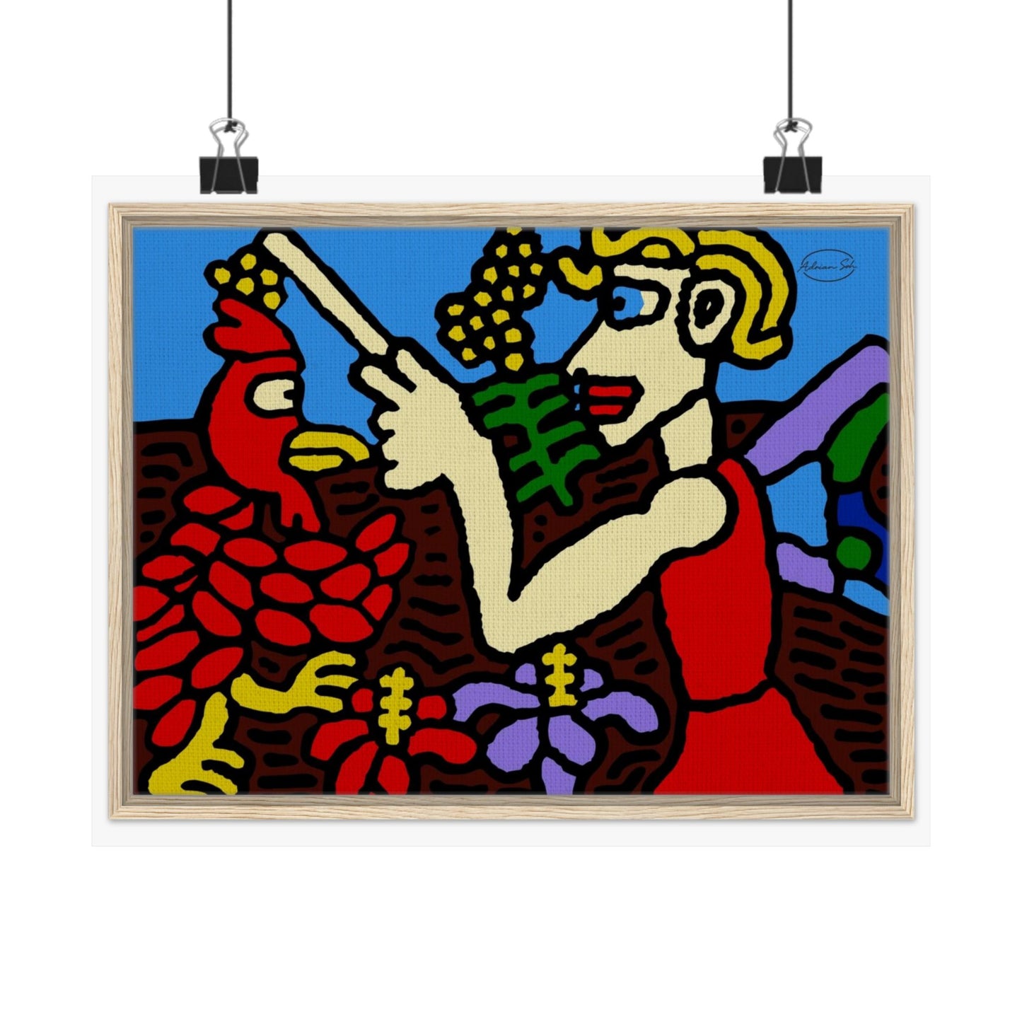 The hen gaining a blessing from a fairy Matte Poster Horizontal (Small)
