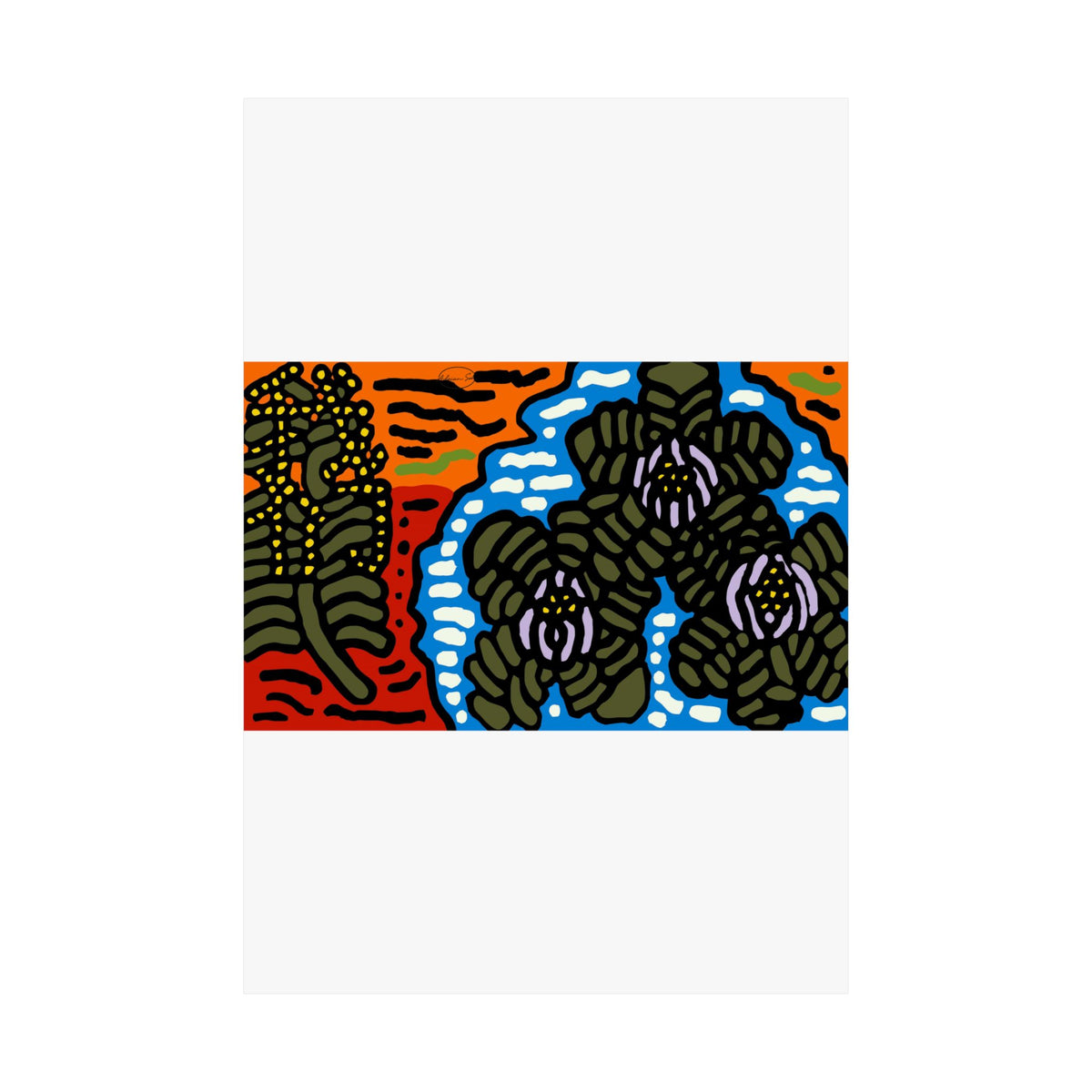 The Sri Lankan water lilies meets the Australian wattle Matte Poster Vertical (Large)