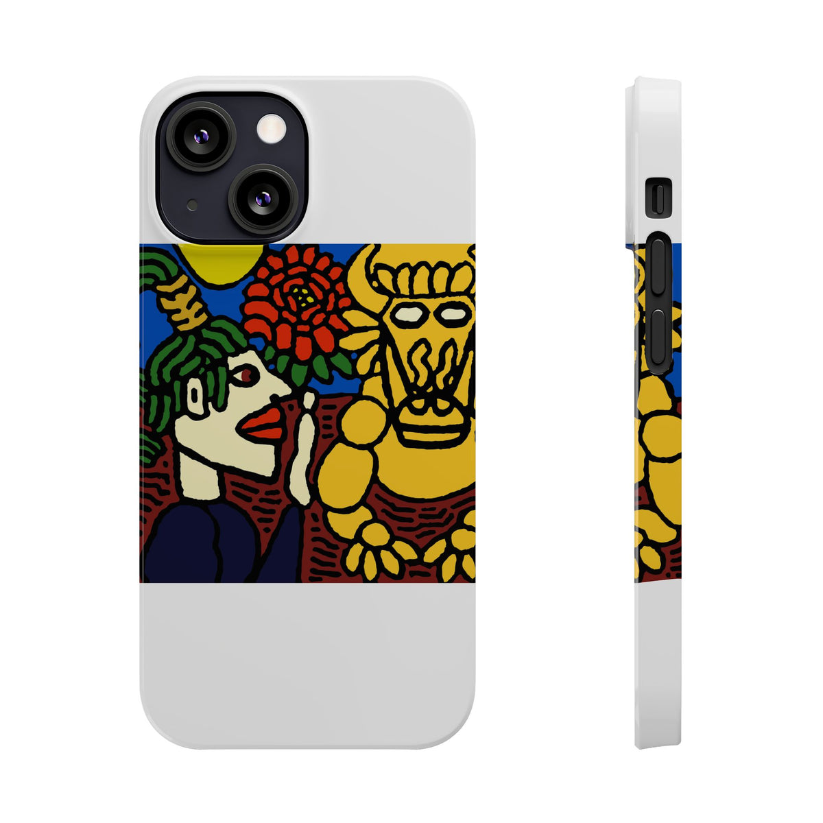 The warrior hailing the mighty golden dragon Slim Phone Case