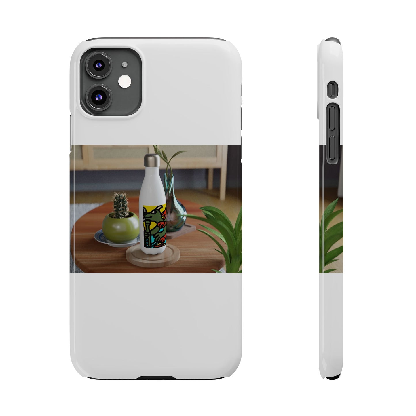 Two dragons enjoying a feast together Slim Phone Case