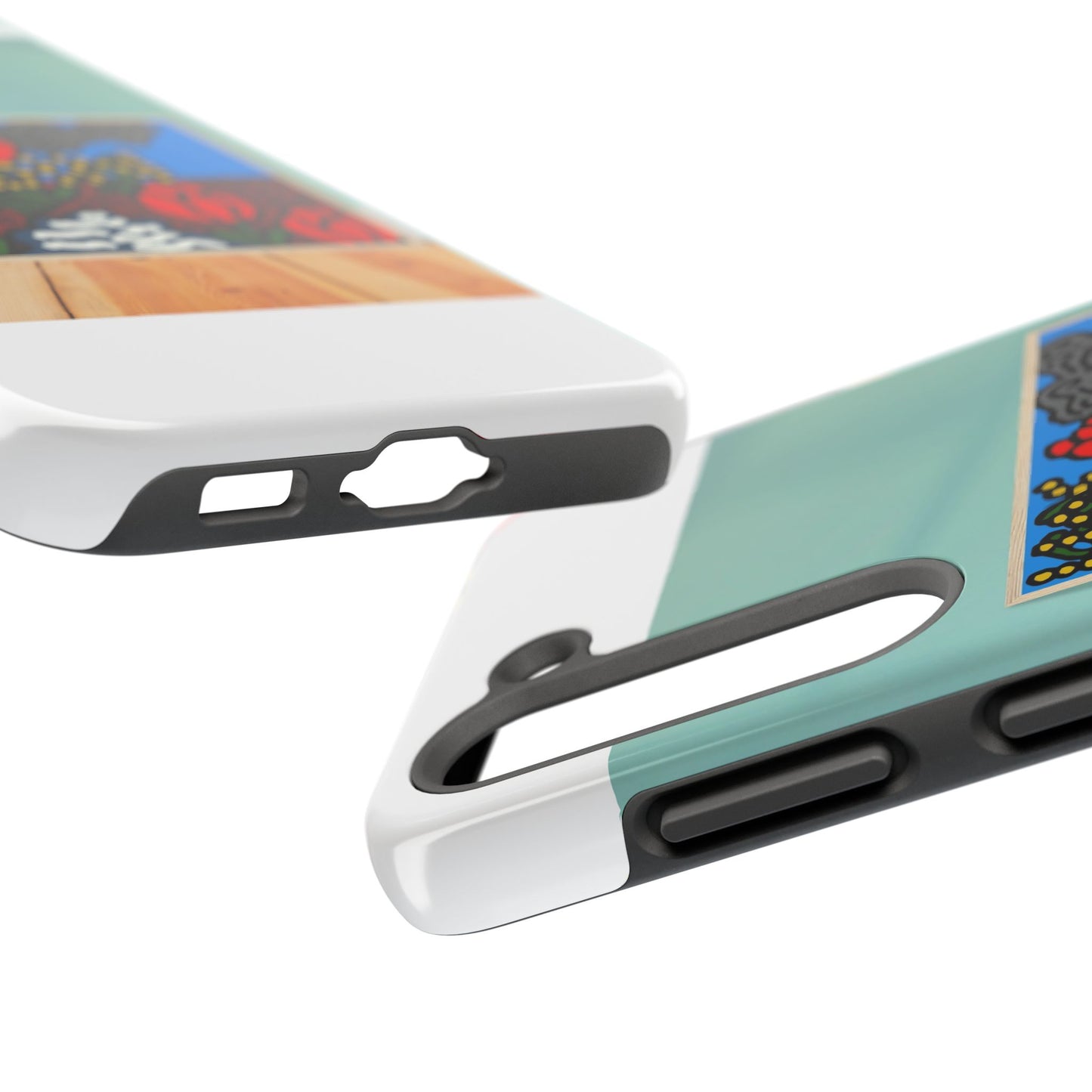 A field of tulips next to a wattle Tough Phone Case