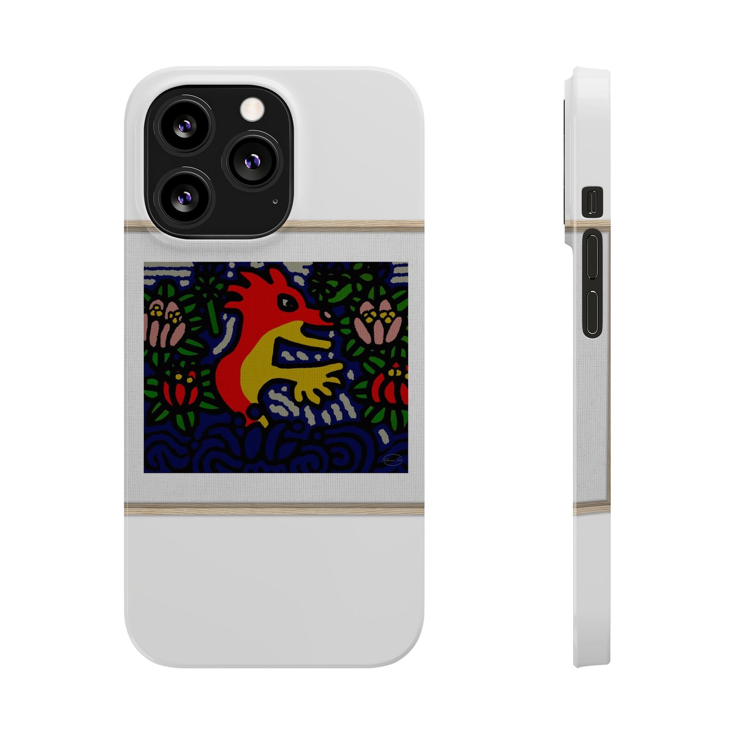 Breaking through the surface of a lotus pond Slim Phone Case
