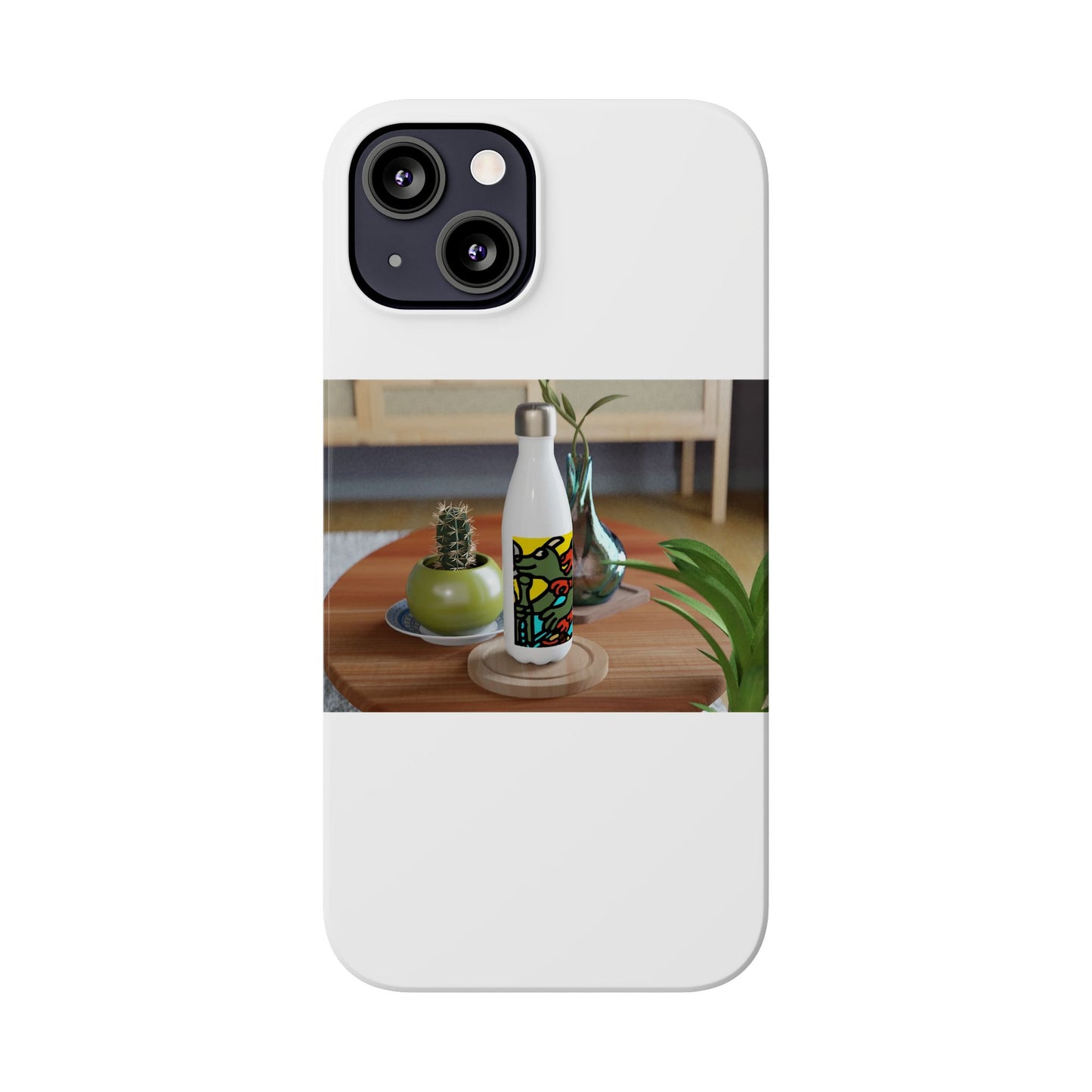 Two dragons enjoying a feast together Slim Phone Case