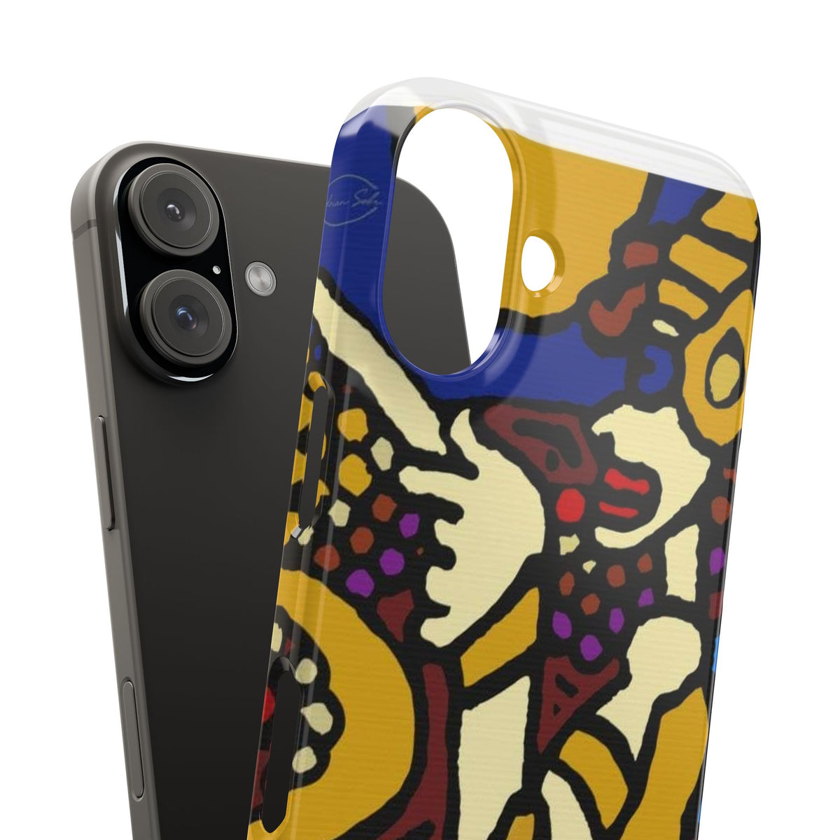 The golden snake being blessed by the fairy Slim Phone Case