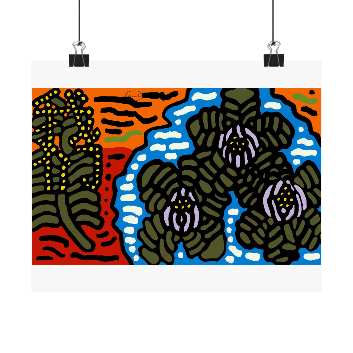 The Sri Lankan water lilies meets the Australian wattle Matte Poster Horizontal (Large)