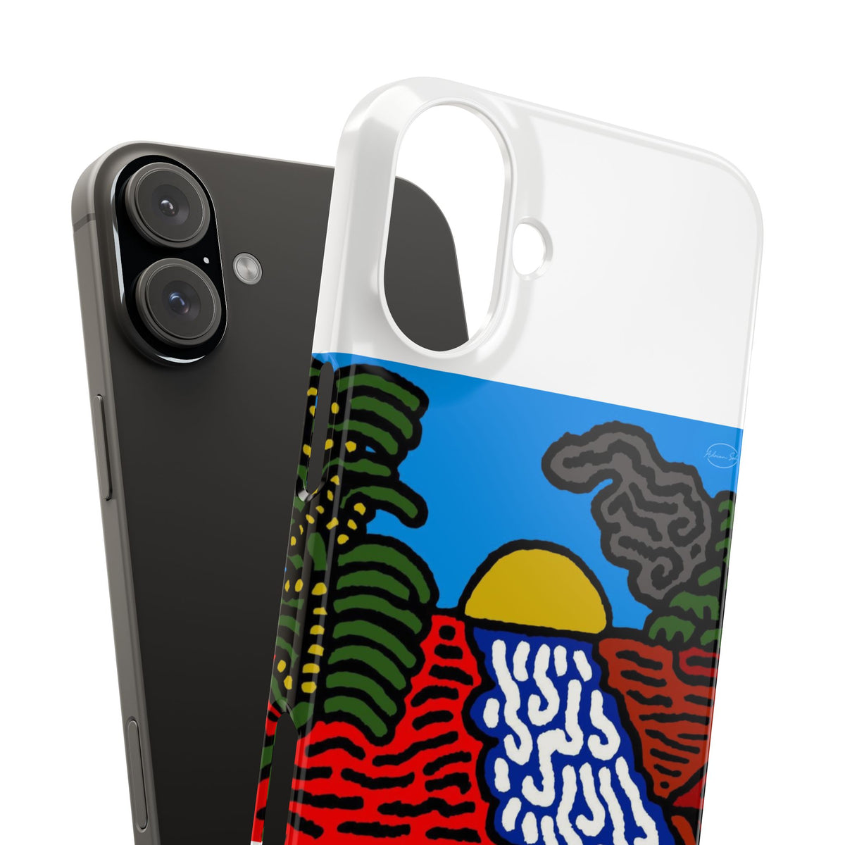 The river that joins the Australian wattle and Lebanese cedar tree in friendship Slim Phone Case