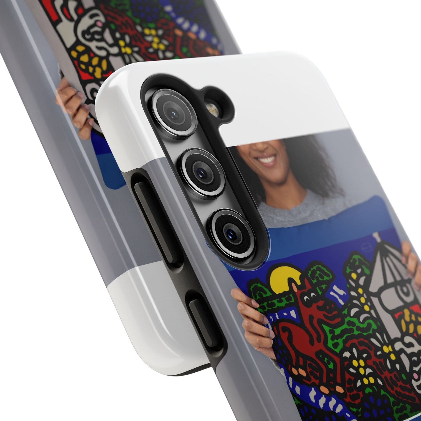 Bunny welcoming a friendly horse on his journey Tough Phone Case