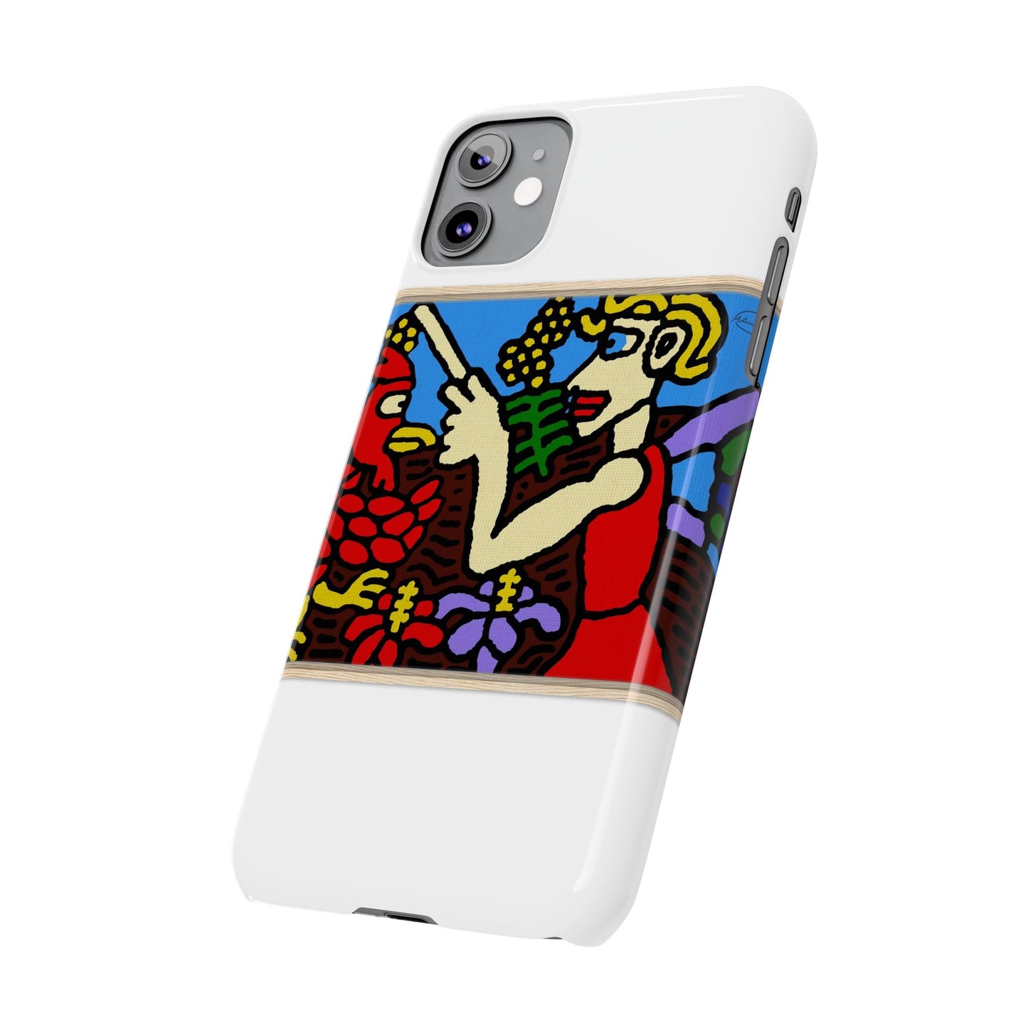The hen gaining a blessing from a fairy Slim Phone Case