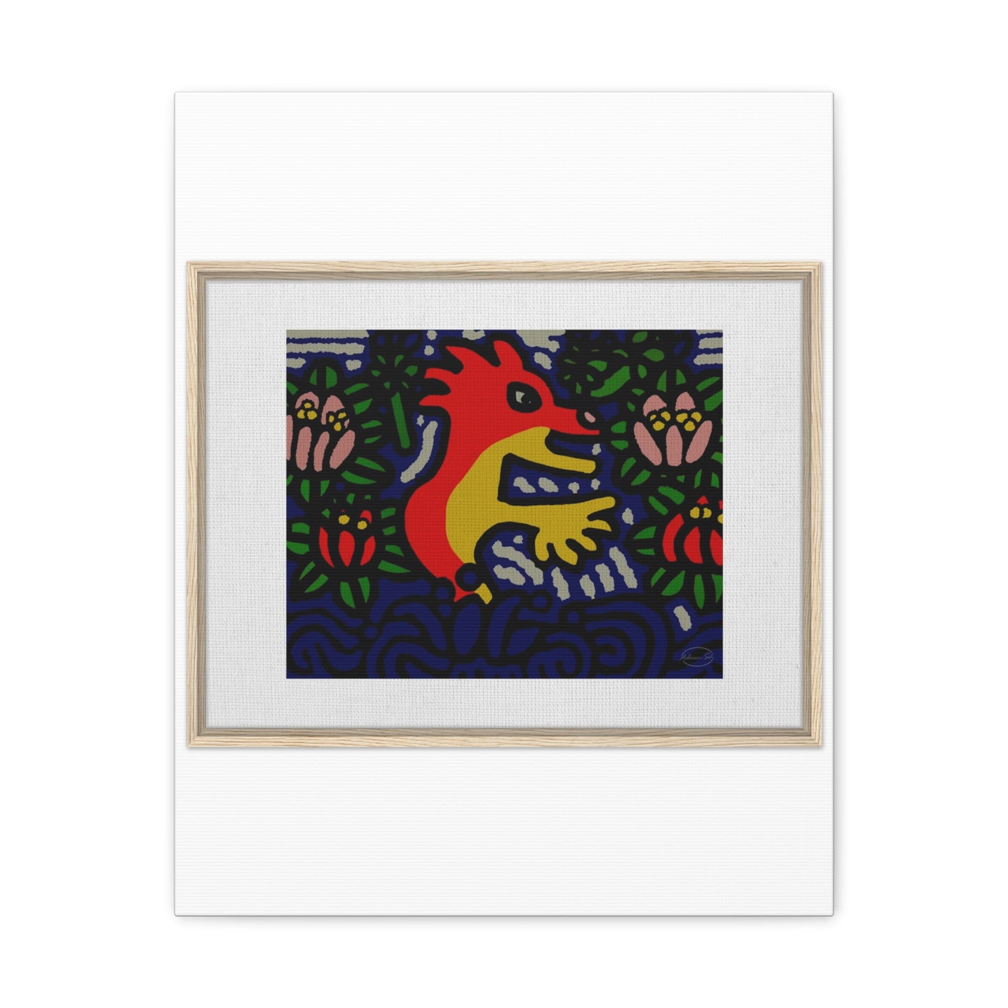 Breaking through the surface of a lotus pond Canvas (Large)