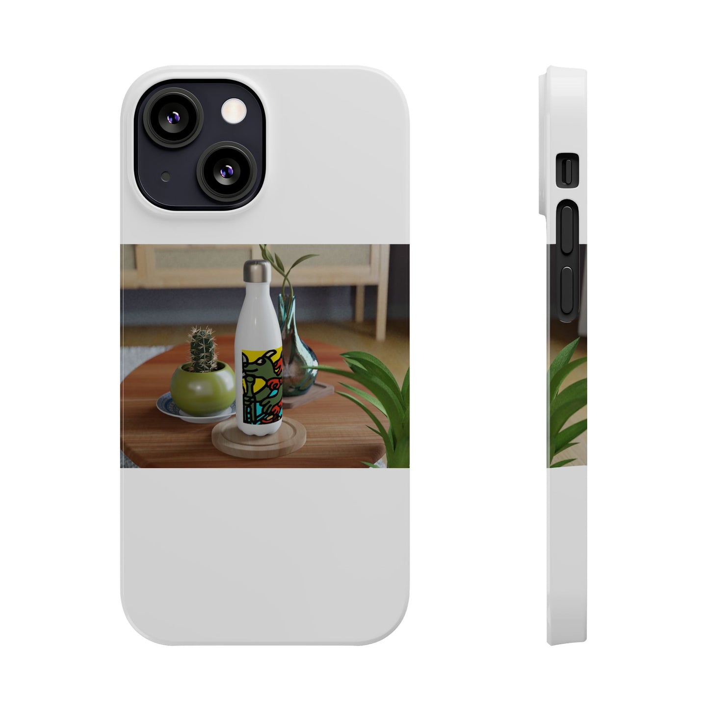 Two dragons enjoying a feast together Slim Phone Case