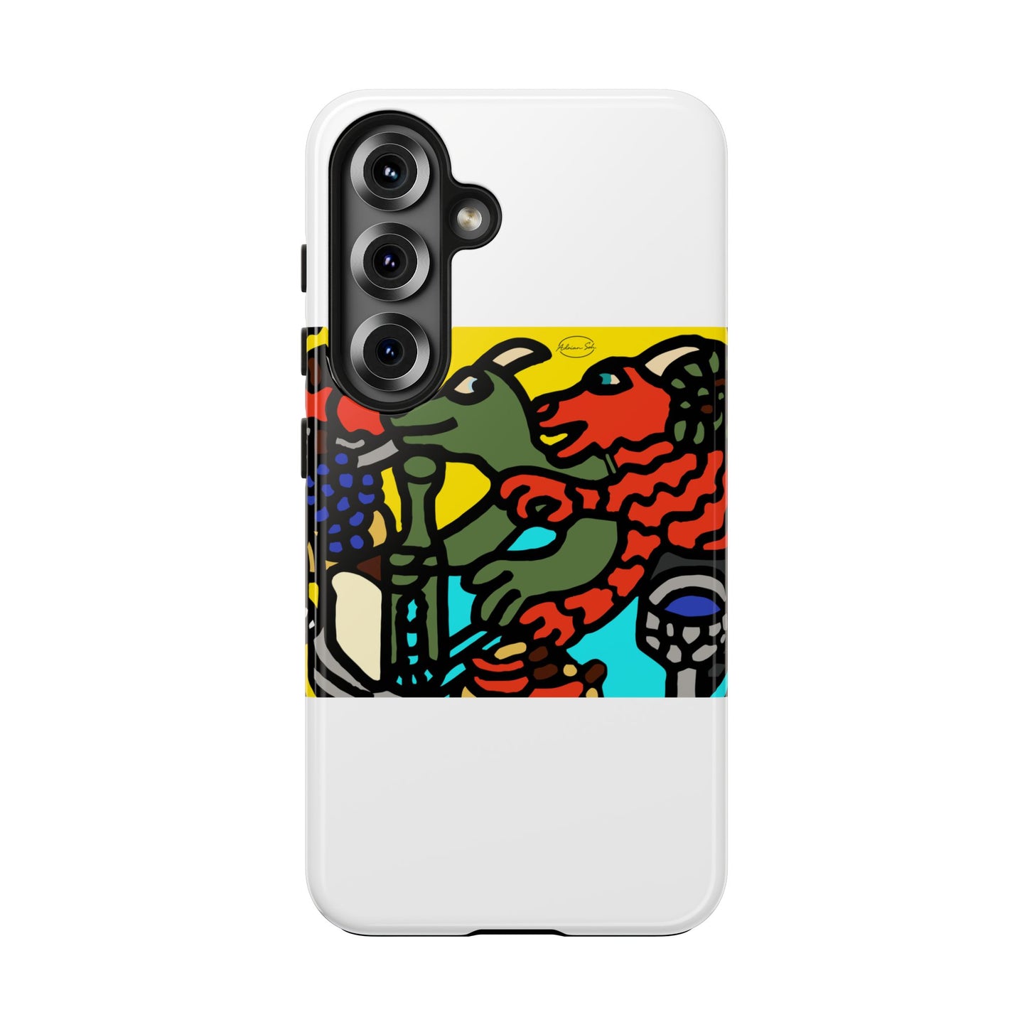 Two dragons enjoying a feast together Tough Phone Case
