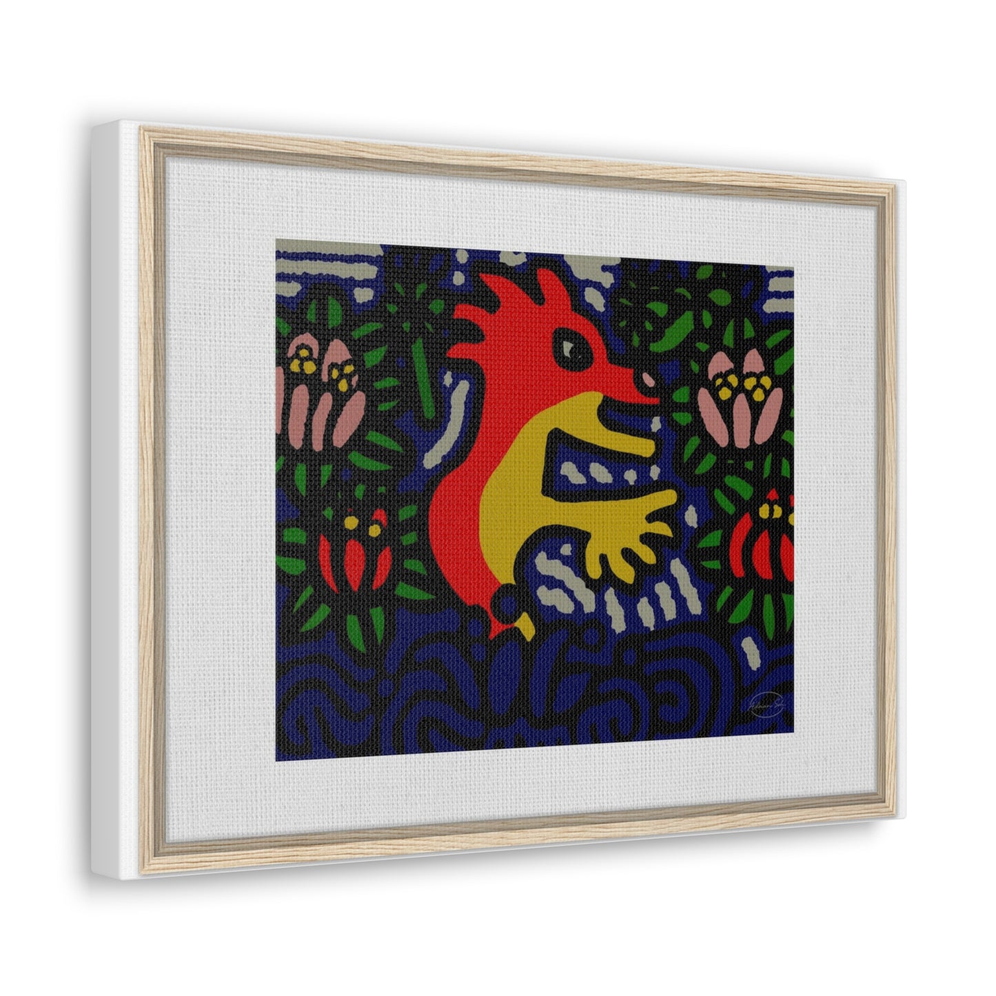 Breaking through the surface of a lotus pond Canvas (Small)