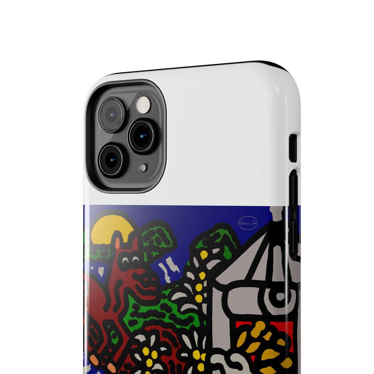 Bunny welcoming a friendly horse on his journey Tough Phone Case