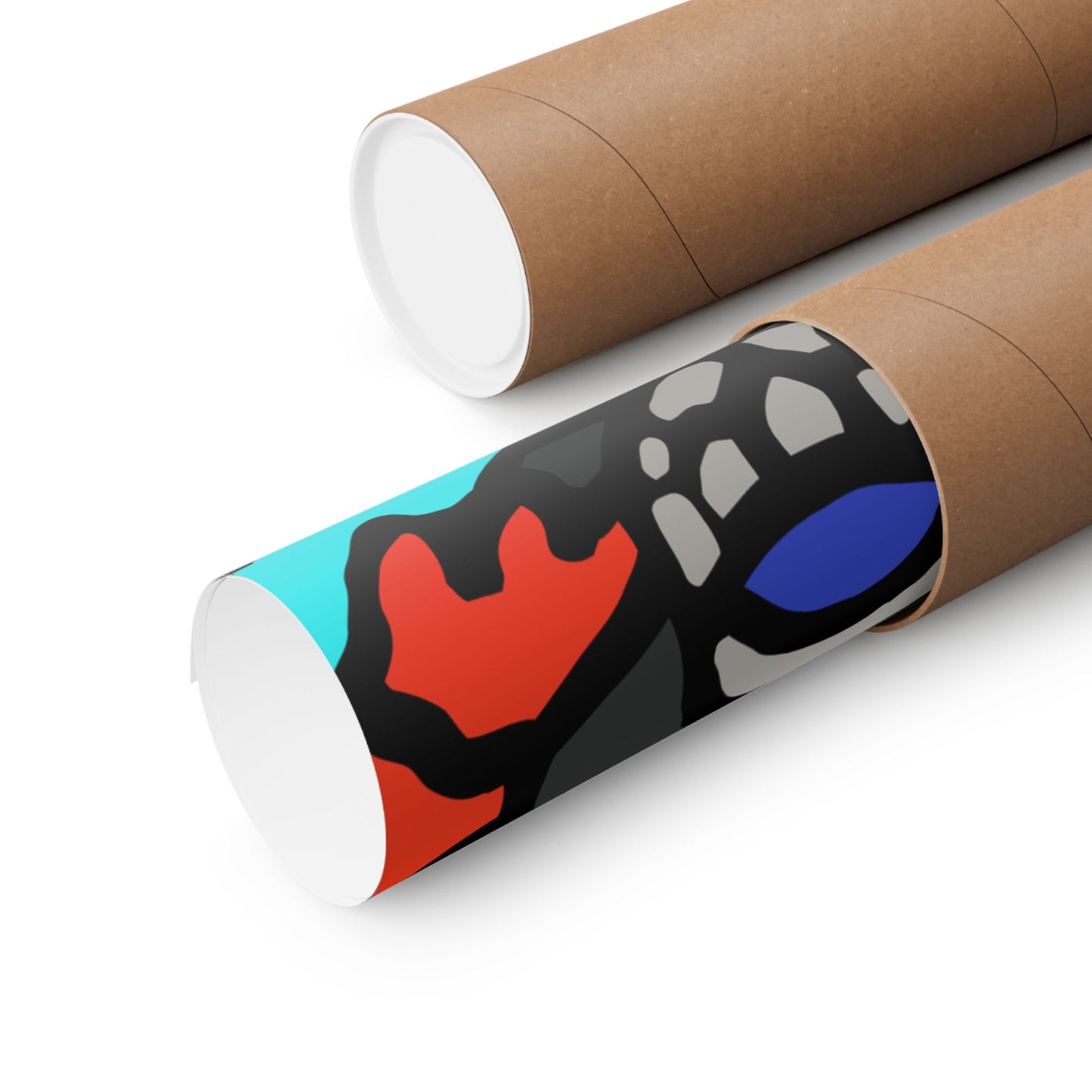 Two dragons enjoying a feast together Matte Poster Horizontal (Small)