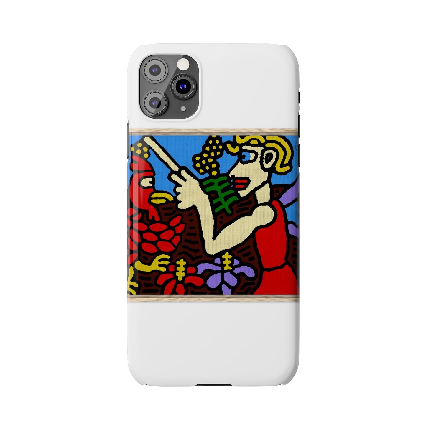 The hen gaining a blessing from a fairy Slim Phone Case