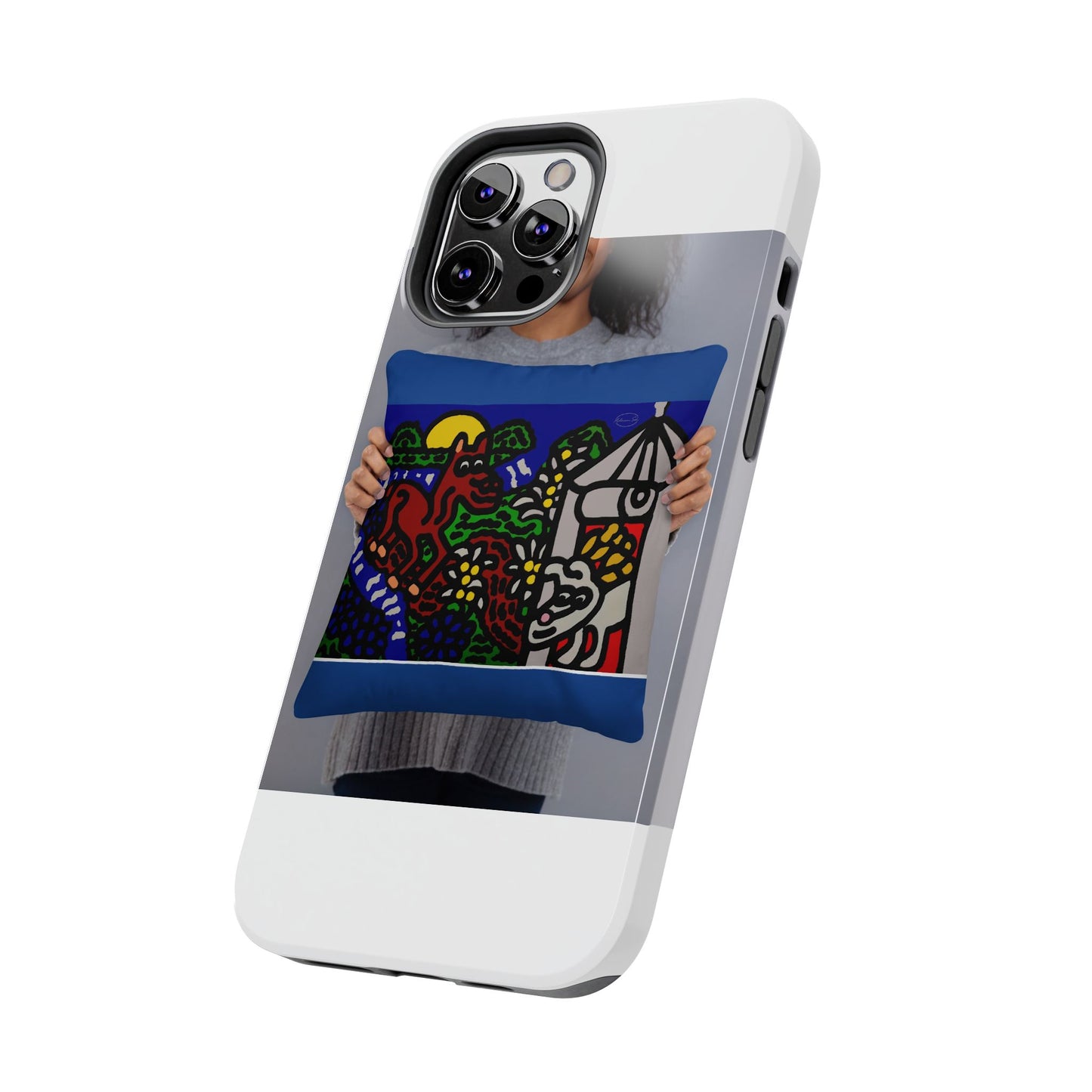 Bunny welcoming a friendly horse on his journey Tough Phone Case