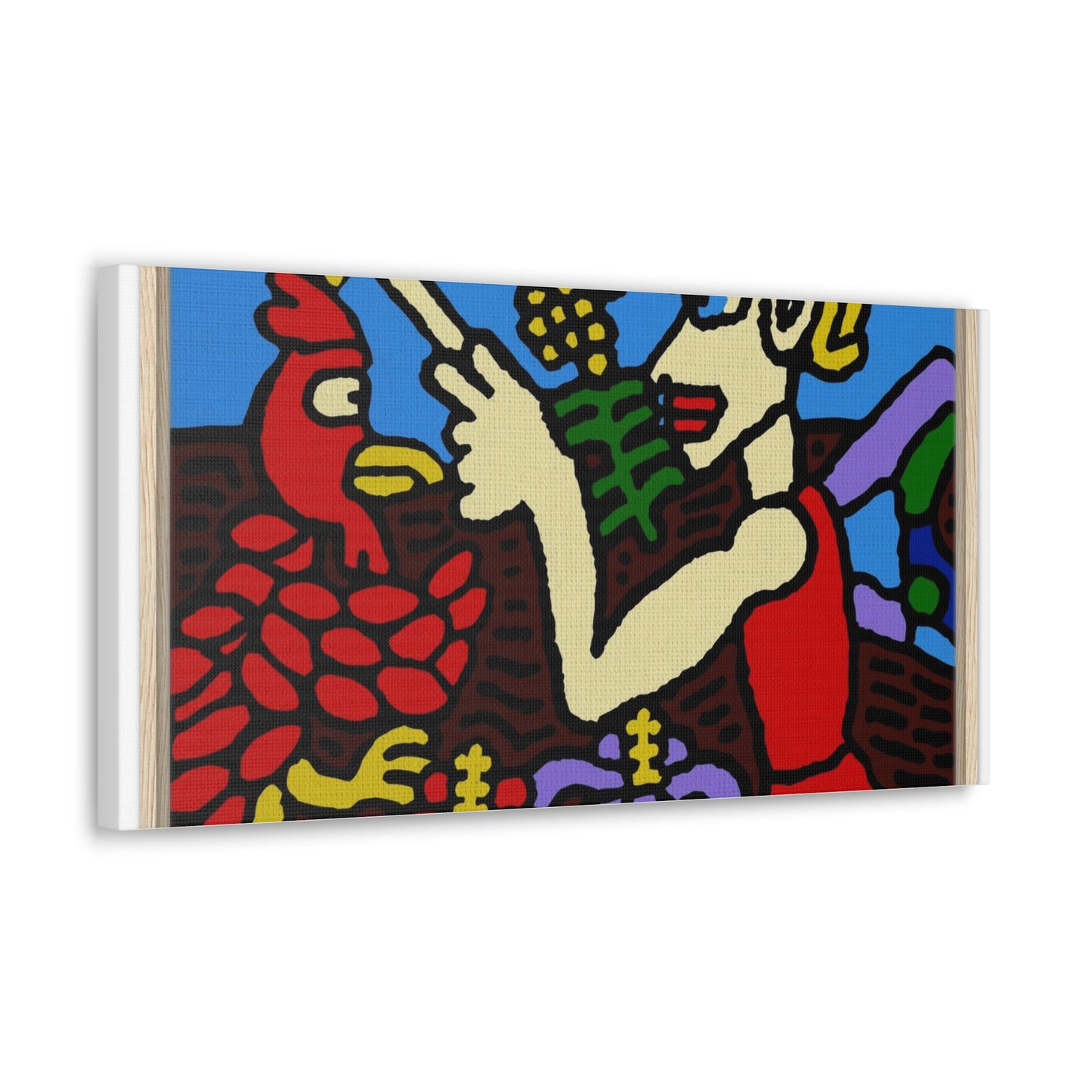 The hen gaining a blessing from a fairy Canvas (Large)