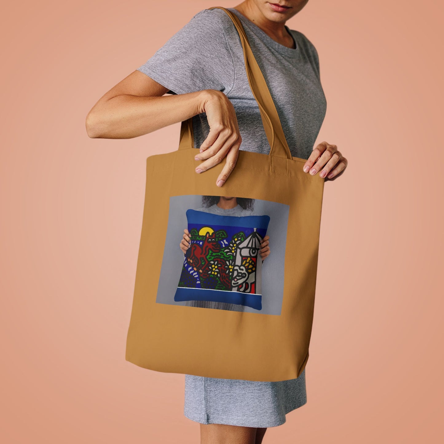 Bunny welcoming a friendly horse on his journey Classic Tote Bag