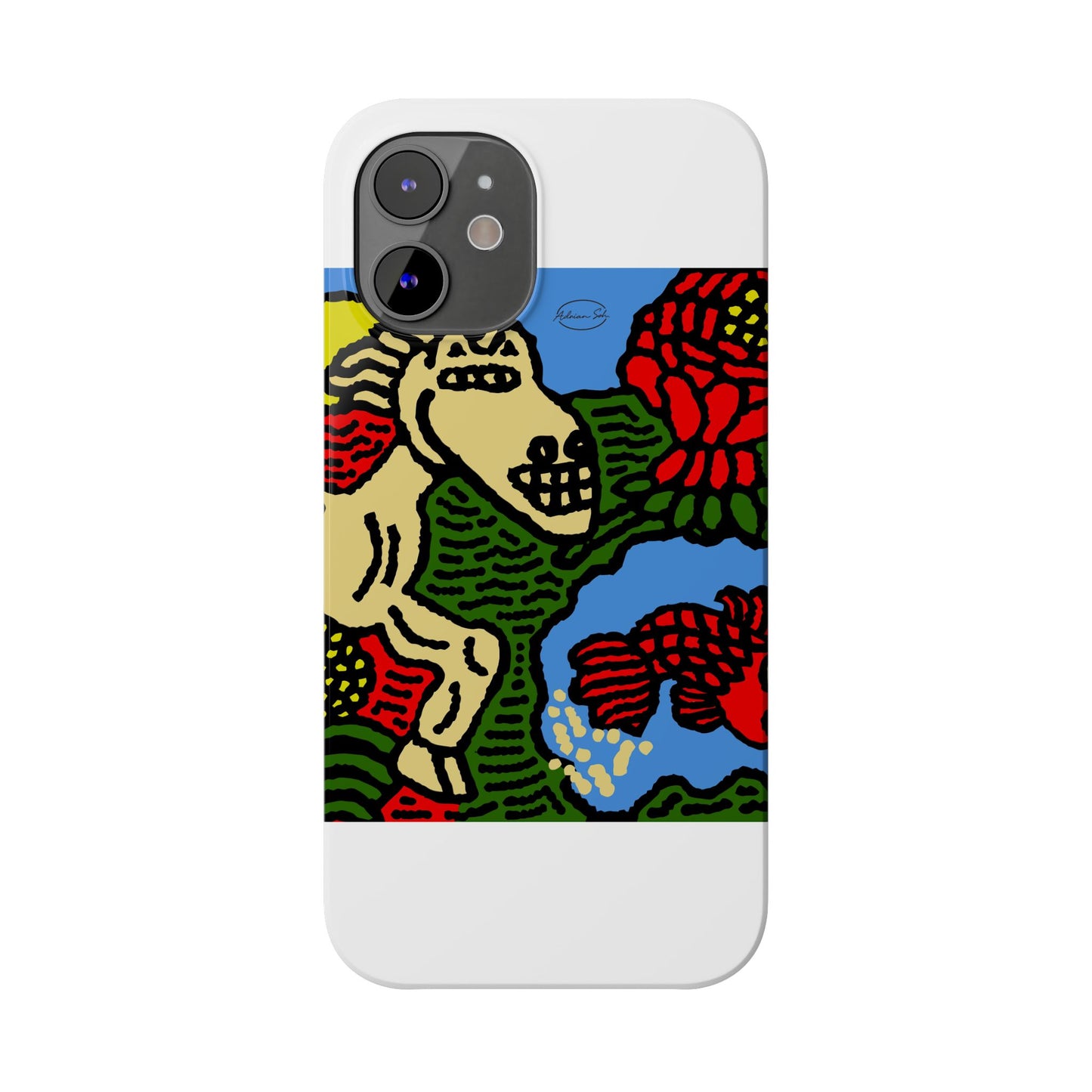 Galloping carefree through life Slim Phone Case