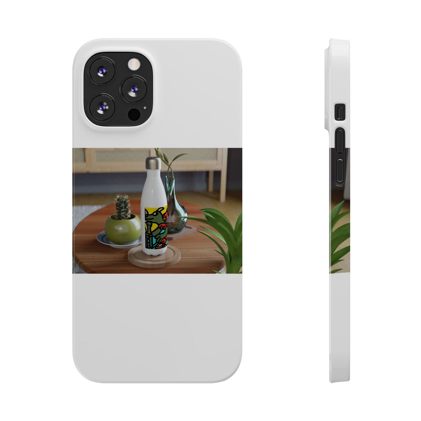 Two dragons enjoying a feast together Slim Phone Case