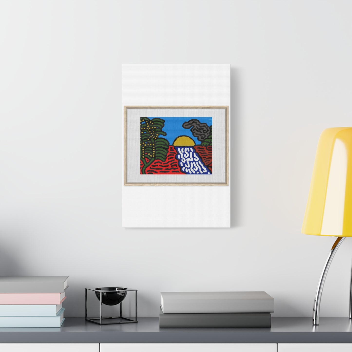 The river that joins the Australian wattle and Lebanese cedar tree in friendship Canvas (Small)