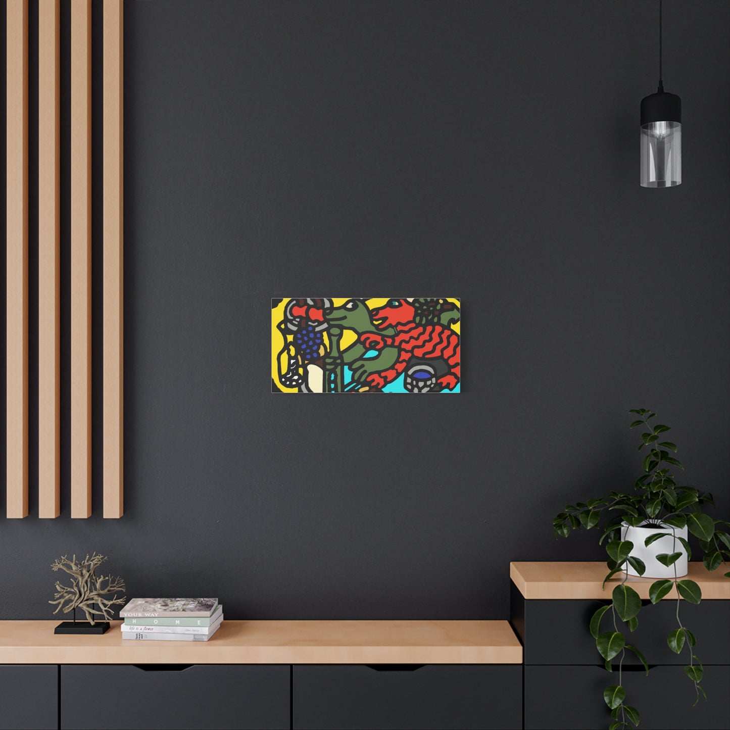 Two dragons enjoying a feast together Canvas (Large)