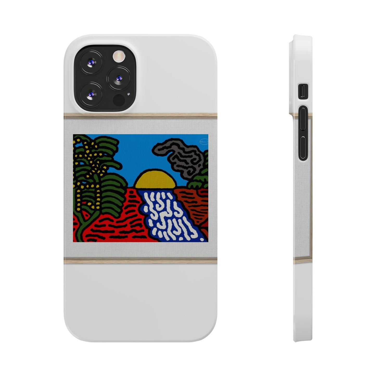 The river that joins the Australian wattle and Lebanese cedar tree in friendship Slim Phone Case